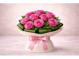 Buchet 9 Trandafiri roz 
